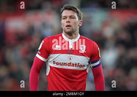 Middlesbrough, Großbritannien. 14. Januar 2023. Jonathan Howson #16 von Middlesbrough während des Sky Bet Championship-Spiels Middlesbrough vs Millwall im Riverside Stadium, Middlesbrough, Großbritannien, 14. Januar 2023 (Foto von James Heaton/News Images) in Middlesbrough, Großbritannien, am 1/14/2023. (Foto: James Heaton/News Images/Sipa USA) Guthaben: SIPA USA/Alamy Live News Stockfoto