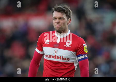 Middlesbrough, Großbritannien. 14. Januar 2023. Jonathan Howson #16 von Middlesbrough während des Sky Bet Championship-Spiels Middlesbrough vs Millwall im Riverside Stadium, Middlesbrough, Großbritannien, 14. Januar 2023 (Foto von James Heaton/News Images) in Middlesbrough, Großbritannien, am 1/14/2023. (Foto: James Heaton/News Images/Sipa USA) Guthaben: SIPA USA/Alamy Live News Stockfoto