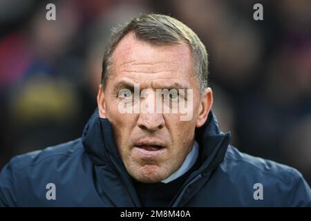 Brendan Rodgers Manager von Leicester City während des Premier League-Spiels Nottingham Forest vs Leicester City at City Ground, Nottingham, Großbritannien, 14. Januar 2023 (Foto: Craig Thomas/News Images) Stockfoto