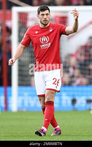 Nottingham, England, 14. Januar 2023. Scott McKenna aus Nottingham Forest während des Premier League-Spiels auf dem City Ground, Nottingham. Der Bildausdruck sollte lauten: Darren Staples/Sportimage Credit: Sportimage/Alamy Live News Stockfoto