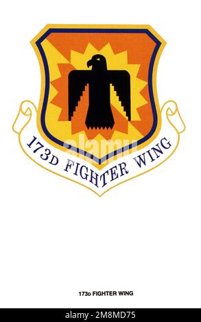 Air Force Organizational Emblem: 173. Fighter Wing, Oregon Air National Guard. Basis: Luftwaffenstützpunkt Maxwell Bundesstaat: Alabama (AL) Land: Vereinigte Staaten von Amerika (USA) Stockfoto