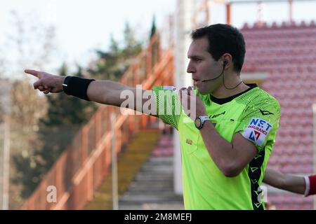 Renato Curi Stadion, Perugia, Italien, 14. Januar 2023, Marcenaro matteo (Schiedsrichter sez. genoa) während des Spiels AC Perugia gegen Palermo FC – italienischer Fußball Serie B Credit: Live Media Publishing Group/Alamy Live News Stockfoto