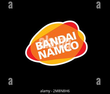 Bandai Namco Entertainment, gedrehtes Logo, schwarzer Hintergrund Stockfoto