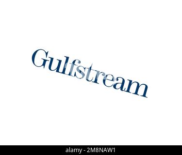 Gulfstream Aerospace, gedrehtes Logo, weißer Hintergrund B Stockfoto