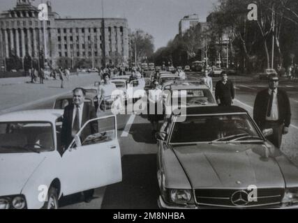 Jugoslawien: 4. Mai um 3-05 Uhr - Sirenen signalisieren eine Schweigeminute zu Ehren von Josip Broz Tito - Schweigeminute in Belgrad Stockfoto