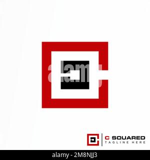 Buchstabe CC oder Doppel-C Flip-Schriftart im quadratischen Bild Grafiksymbol Logo-Design abstraktes Konzept Vektormaterial. Mit dem Produktetikett oder dem Initialen verknüpft. Stock Vektor