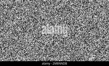 Nahtlose verpixelte tv-Rauschstruktur. Weißes Rauschen, Signalkörnung. Störungen und Störungen des Fernsehbildschirms. Grunge-Hintergrund Stock Vektor
