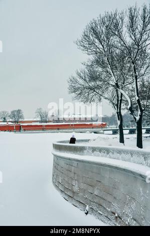 Peter-und-Paul-Festung in St. Petersburg im Winter. Hochwertiges Foto Stockfoto