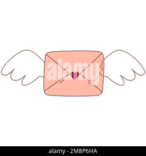 Handgezeichneter Brief zum Valentinstag. Designelemente für Poster, Grußkarten, Banner und Einladungen. Stock Vektor