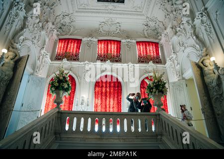 Innenseite des Katharinenpalastes - Zarskoye Selo Puschkin, St. Petersburg, Russland - september 2022. Hochwertiges Foto Stockfoto