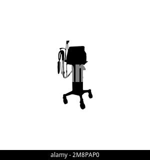 Symbol für mechanischen Ventilator. Einfaches Covid-19-Poster-Hintergrundsymbol. Markenlogo des mechanischen Beatmungsgeräts. Stock Vektor