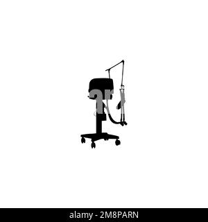 Symbol für mechanischen Ventilator. Einfaches Covid-19-Poster-Hintergrundsymbol. Markenlogo des mechanischen Beatmungsgeräts. Stock Vektor