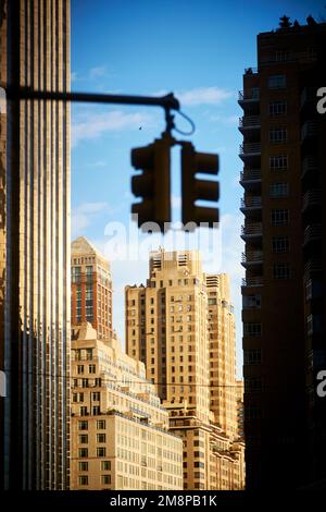 New York City Manhattan 15 Central Park West und Century Apartments am Broadway mit Blick auf den Central Park Stockfoto