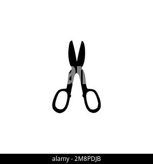 Scheren-Symbol. Einfaches Hintergrundsymbol für ein Poster im Friseursalon. Design-Element für das Markenlogo der Schere. Scheren-T-Shirt-Druck. vektor für Aufkleber. Stock Vektor