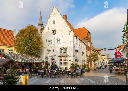 Tonder, Dänemark - 14. November 2022: Stadtbild des malerischen hansedortes Tonder im Süden Dänemarks Stockfoto