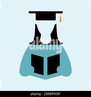 Schwarzer Grad für Universitätsvektorsymbol Stock Vektor