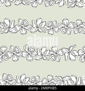 Magnolia Blume nahtlose Blumenmuster, handgezeichnete Elemente für Design Textil, Tapete und Handwerk Stock Vektor