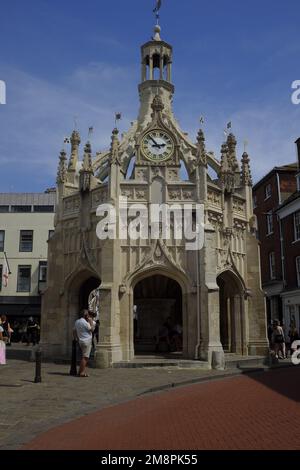 Die Kreuzung, an der das Chichester Market Cross in ce steht Stockfoto