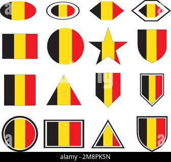 Vektorvorlage für belgisches Flaggenlogo Stock Vektor
