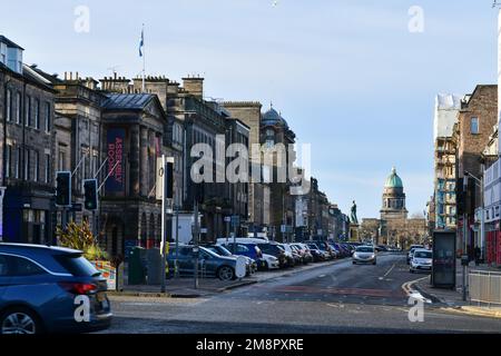 Edinburgh Scotland, Vereinigtes Königreich, 15. Januar 2023. Allgemeiner Blick auf den Parkplatz auf der George Street. Live-Nachrichten von sst/alamy Stockfoto