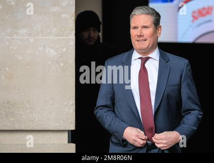 London, Großbritannien. 15. Januar 2023. Keir Starmer, Abgeordneter der Labour Party, im BBC Broadcasting House in London, für das aktuelle Programm Sonntag mit Laura Kuenssberg. Kredit: Imageplotter/Alamy Live News Stockfoto