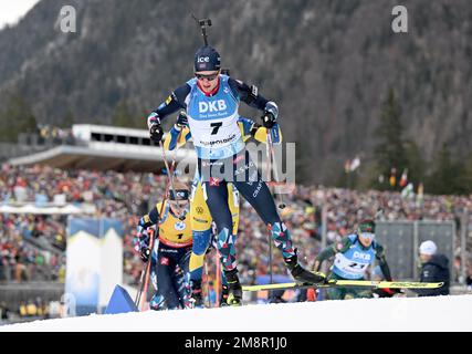 Ruhpolding, Deutschland. 15. Januar 2023. Biathlon, Weltmeisterschaft, 15 Kilometer, Männer. Tarjei Bö aus Norwegen in Aktion. Kredit: Sven Hoppe/dpa/Alamy Live News Stockfoto