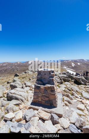 Gipfel des Mt Kosciuszko in Australien Stockfoto