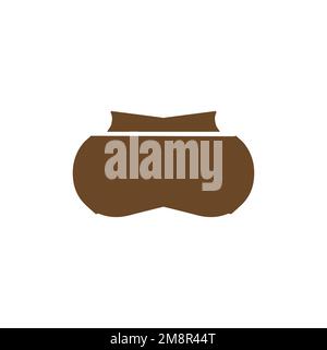 Symbol für Tonbecher. Einfaches Poster-Hintergrundsymbol für die Lehmbecher-Läden im Großverkauf. Logo der Marke Clay Cup. Tonbecher-T-Shirt-Druck. Stock Vektor