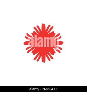 Symbol für rote Korallen. Einfaches Unterwasserreisen-Poster-Hintergrundsymbol für große Sonderangebote. Rotes Korallenlogo. T-Shirt-Druck mit roten Korallen. Stock Vektor