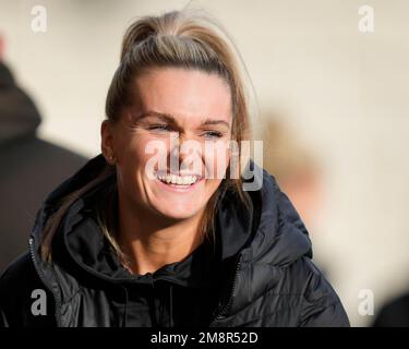 Leigh, Großbritannien. 15. Januar 2023. Melissa Lawley #11 von Liverpool Women inspiziert das Spielfeld vor dem Fa Women's Super League-Spiel Manchester United Women vs Liverpool Women im Leigh Sports Village, Leigh, Großbritannien, 15. Januar 2023 (Foto von Steve Flynn/News Images) in Leigh, Großbritannien, am 1./15. Januar 2023. (Foto: Steve Flynn/News Images/Sipa USA) Guthaben: SIPA USA/Alamy Live News Stockfoto