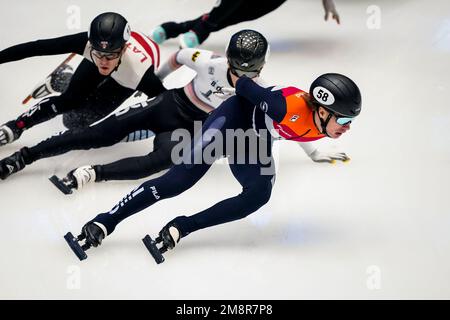 DANZIG, POLEN - JANUAR 15: Jens van 't Wout aus den Niederlanden nimmt an den Finalen des 1000m. Quartals der Männer während der ISU-Europameisterschaft auf der Halla Victoria am 15. Januar 2023 in Danzig Teil (Foto von Andre Weening/Orange Pictures) Stockfoto