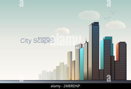 Stadtlandschaften im Hintergrund, Stadtlandschaft. Stadtlandschaft. Urbaner Hintergrund. Vektordarstellung Stock Vektor