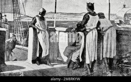 King Richard Sights Acre, 8. Juni 1191 Stockfoto