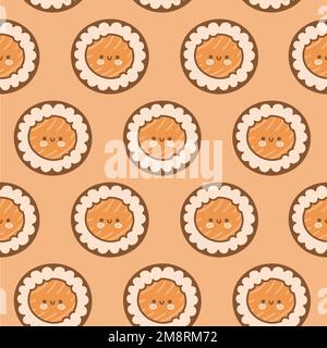 Süßes, lustiges asiatisch-japanisches Sushi-Muster. Vektor handgezeichnete Zeichentrickfigur Kawaii Symbol zur Illustration. Süßes Kawaii-Sushi, Japan asien Food Cartoon nahtloses Muster Konzept Stock Vektor