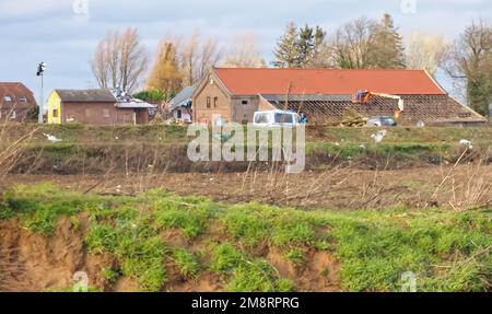 Lützerath bei Erkelenz, Deutschland, wird wegen des Braunkohlengewinns abgerissen Stockfoto