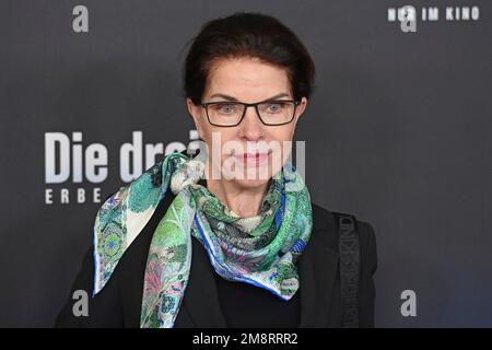 Gudrun LANDGREBE (Schauspielerin) Einzelbild, Einzelmotiv, Porträt, Porträt, Porträt. Red Carpet, Red Carpert Weltpremiere der DREI ??? ? ERBE DES DRACHEN am 15. Januar 2023 im Mathaeser-Kino in München. ? Stockfoto