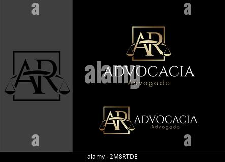 Logomarca, Logo Advocacia baseada na letra inicial AR Stock Vektor