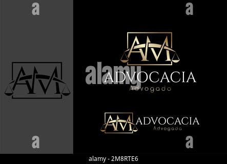 Logomarca, Logo Advocacia baseada na letra inicial AM Stock Vektor