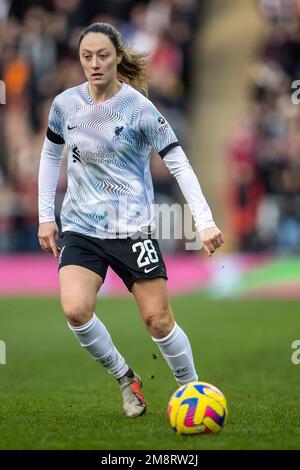 Leigh Sports Village, Manchester, Großbritannien. 15. Januar 2023. Damen Super League Football, Manchester United gegen Liverpool; Megan Campbell von Liverpool Credit: Action Plus Sports/Alamy Live News Stockfoto