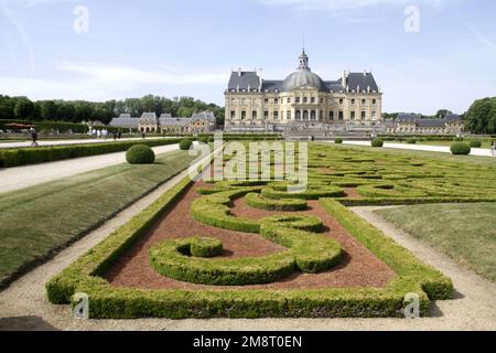 Jardins d'André Lenôtre. Château de Vaux-le-Vicomte. Seine-et-Marne. Frankreich. Europa. / Gärten André Lenôtre. Schloss Vaux-le-Vicomte. Seine-et-Marne. Stockfoto