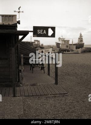 Aldeburgh, Suffolk, berühmt für seine Verbindung mit dem Komponisten Benjamin Britten und für seine atemberaubende Küste. Stockfoto