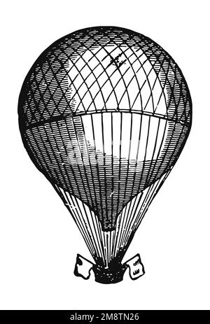 Klassische Heißluftballon-Illustration Stockfoto