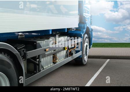 E-Stapler mit Batterien. Sauberes Transportkonzept Stockfoto