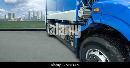 E-Stapler mit Batterien. Sauberes Transportkonzept Stockfoto