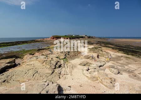 Hilbre Island, Vereinigtes Königreich: Ein Naturschutzgebiet und ein Gebiet von besonderem wissenschaftlichem Interesse in der Dee-Mündung. Stockfoto