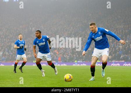 Glasgow, Großbritannien. 15. Januar 2023. Das zweite Halbfinale des Scottish League Cup (Viaplay Cup) zwischen Rangers und Aberdeen fand in Hampden Park, Glasgow, Schottland, Großbritannien, statt. Der Gewinner dieses Spiels spielt am 26. Februar Celtic im Finale. Wird auch in Hampden gespielt. Kredit: Findlay/Alamy Live News Stockfoto