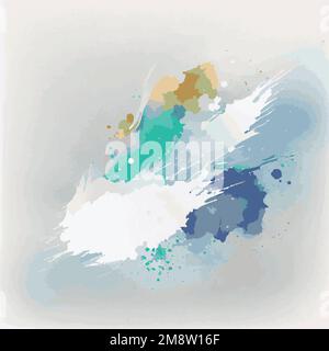 Realistische mehrfarbige Aquarelltextur auf weißem Hintergrund – Vektordarstellung Stock Vektor