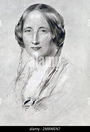 Elizabeth Cleghorn Gaskell (1810.-12. November 1865), Frau Gaskell, englische Schriftstellerin, Biografin und Kurzgeschichtenautorin. Ihre Romane bieten ein detailliertes Porträt des Lebens vieler Schichten der viktorianischen Gesellschaft, einschließlich der sehr Armen. Ihre Arbeit ist von Interesse für Sozialhistoriker und Literaturleser. Ihr erster Roman, Mary Barton, wurde 1848 veröffentlicht. Gaskell's The Life of Charlotte Brontë, veröffentlicht im Jahr 1857, war die erste Biografie von Charlotte Brontë. In dieser Biografie schrieb sie nur über die moralischen, raffinierten Dinge in Bron Stockfoto