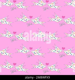 Vektor-Nahtloses Muster mit Vögeln. Schluckt mit Blumenmuster, Herz und grünem Ast. Das Konzept von Liebe und Frieden, Freiheit und Frühling. Stock Vektor