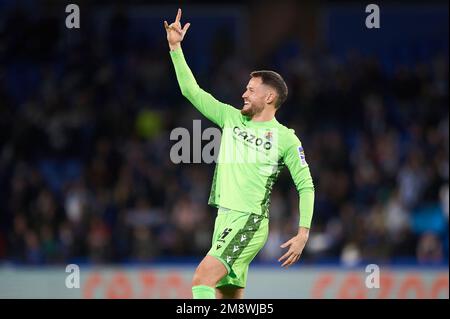 Alejandro Remiro von Real Sociedad während des Spiels in La Liga zwischen Real Sociedad und Athletic Club im reale Arena Stadium am 14. Januar 2023 in San Seba Stockfoto